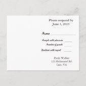 Invitation Carte Postale Wedding RSVP Lavender et White Swirls (Dos)
