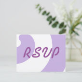 Invitation Carte Postale Wedding RSVP Lavender et White Swirls (Debout devant)