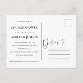 Invitation Carte Postale Wedding shower de Couples Floraux Blush Magenta (Dos)