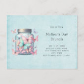 Invitation Carte Postale Whimsical Butterflies in a Jar Mother's Day Brunch (Devant)