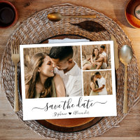 Whimsical Calligraphy Photo Collage Save The Date