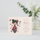 Invitation Carte Postale Whimsical Fairy Doll Retro Cute Birthday (Debout devant)