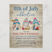 Invitation Carte Postale Whimsical Gnomes BBQ Farmhouse 4 juillet (Devant)