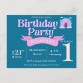 Invitation Carte Postale Whimsical Rainbow 1er Anniversaire Photo Invitatio (Dos)