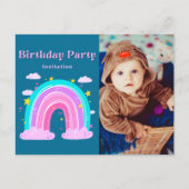 Invitation Carte Postale Whimsical Rainbow 1er Anniversaire Photo Invitatio (Devant)