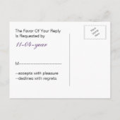 Invitation Carte Postale whimtree mauve lovebirds mod mariage rsvp (Dos)