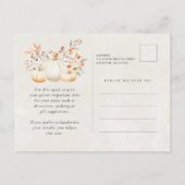 Invitation Carte Postale White Citrouille Fall quitte 100e fête d'anniversa (Dos)