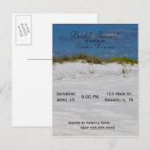 Invitation Carte Postale White Sands Beach Fête des mariées (Devant / Derrière)