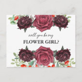 Invitation Carte Postale will you be my flower girl card (Devant)