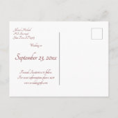 Invitation Carte Postale Wine et Rose Save The Date (Dos)