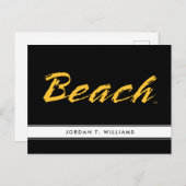 Invitation Carte Postale Wordmark Beach (Devant / Derrière)