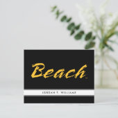 Invitation Carte Postale Wordmark Beach (Debout devant)