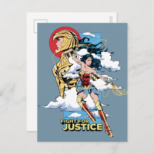 Invitation Carte Postale WW84 | Combattez Pour Justice Wonder Woman Retro C (Devant / Derrière)