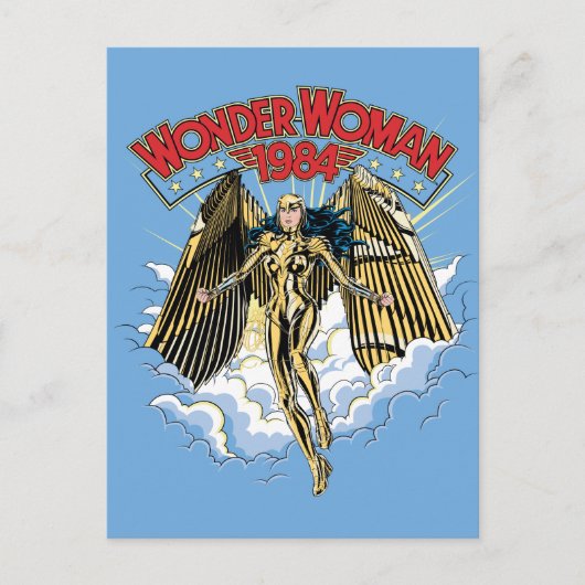 Invitation Carte Postale WW84 | Rétro Comic Gold Armor Wonder Woman (Devant)