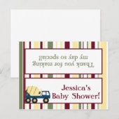 Invitation Carte Postale Zone de construction Baby shower Sac de garde Topp (Devant / Derrière)