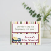 Invitation Carte Postale Zone de construction Baby shower Sac de garde Topp (Debout devant)