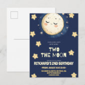 Invitation Carte Postale Zoom sur la Lune (Devant / Derrière)