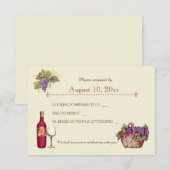 Invitation Carte-réponse pour le Mariage au Vignoble (Devant / Derrière)