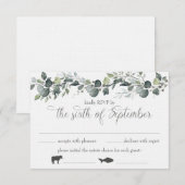 Invitation Carte-réponse RSVP de Samantha & Michael avec opti (Devant / Derrière)