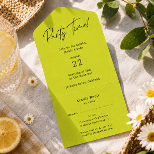 Invitation   Carte RSVP à détacher pour fête d'été