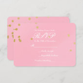 Invitation carte RSVP Blush Pink & Gold Confetti (Devant / Derrière)