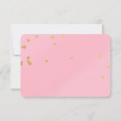 Invitation carte RSVP Blush Pink & Gold Confetti (Dos)