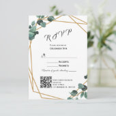 Invitation carte RSVP verte moderne (Debout devant)