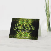 Invitation Carte verte fractale (Devant)