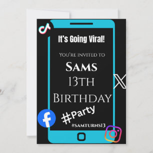 Invitation “Cartes d'invitation de fête tendance TikTok – Amu