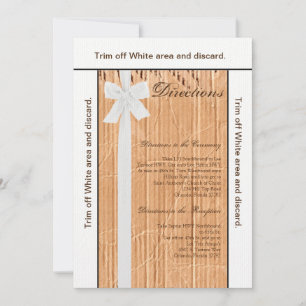 Invitation Carton 3.5x6 - Carton de direction Bande blanche