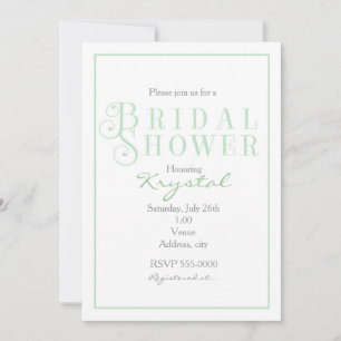 Invitation Carton chic d'invitation au shower de mariage vert