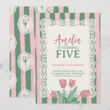 Carton d'anniversaire Fleur de Tulipe Vintage Ruba