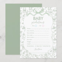 Carton de Baby shower Prédictions bébé Toile