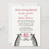 Invitation Carton de coeur de la Giraffe Mariage de Bourgogne (Devant)