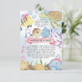 Invitation Carton de demande de livres pour bébé Sous l'océan (Debout devant)