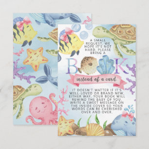 Invitation Carton de demande de livres sous la mer pour bébé