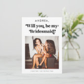 Invitation Carton de demande de témoin avec écriture rétro (Debout devant)