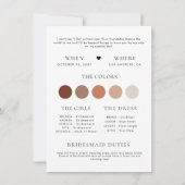 Invitation Carton de demande de témoin avec écriture rétro (Dos)