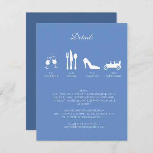 Invitation Carton de DETAILS de Mariage Pivoines Blanches (Devant / Derrière)