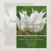 Invitation Carton de mariage aux tulipes blanches (Devant / Derrière)