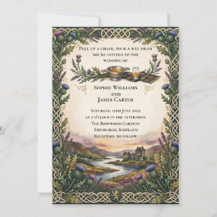 Invitation Carton de mariage écossais des Highlands Wee Dram