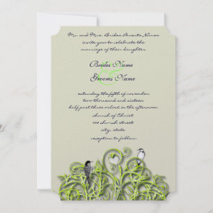 Invitation Carton de mariage en feutre d'arbre tourbillon ver
