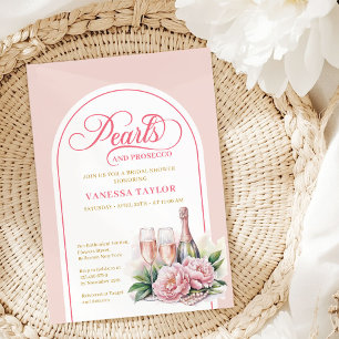 Invitation Carton de mariage Sophisticated Pearls et Prosecco