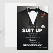 Invitation Carton de mariage Tuxedo Garçon d'honneur (Devant / Derrière)