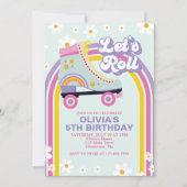 Invitation Carton de naissance Roller skate Retro Rainbow (Devant)