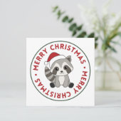 Invitation Carton de Noël raton laveur neige hiver ratons lav (Debout devant)