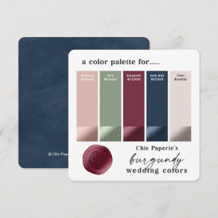 Invitation Carton de palette de couleurs de mariage classique