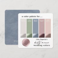 Carton de palette de couleurs de mariage Mauve Pou