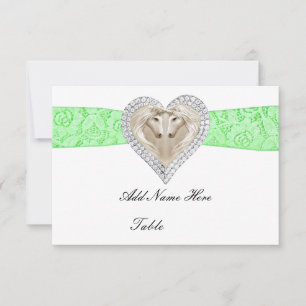 Invitation Carton de placement pour table Licorne Vert Dentel