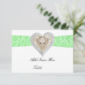 Invitation Carton de placement pour table Licorne Vert Dentel (Debout devant)